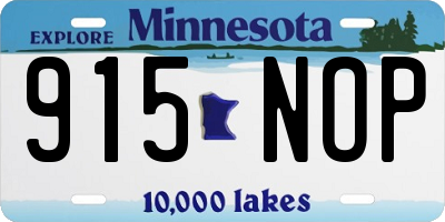 MN license plate 915NOP