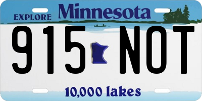 MN license plate 915NOT