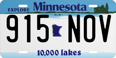 MN license plate 915NOV