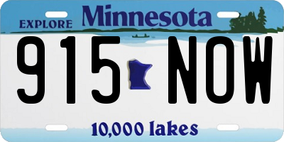 MN license plate 915NOW