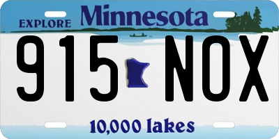 MN license plate 915NOX
