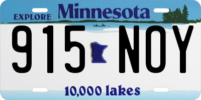 MN license plate 915NOY