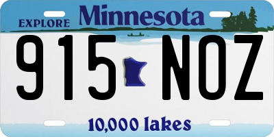 MN license plate 915NOZ