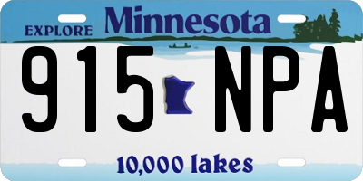 MN license plate 915NPA