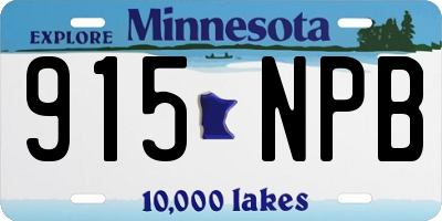 MN license plate 915NPB