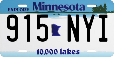 MN license plate 915NYI