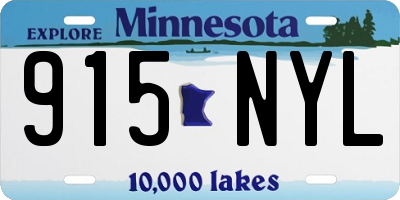 MN license plate 915NYL