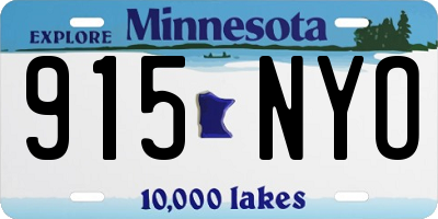 MN license plate 915NYO