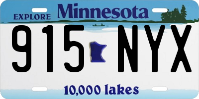 MN license plate 915NYX