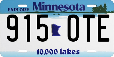 MN license plate 915OTE