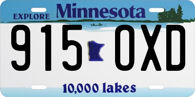 MN license plate 915OXD
