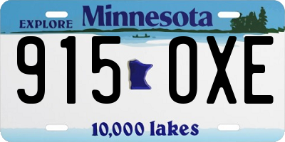 MN license plate 915OXE