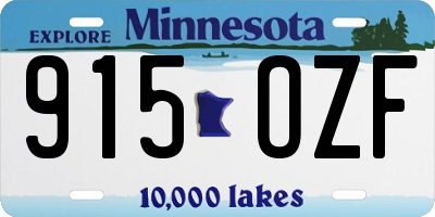 MN license plate 915OZF