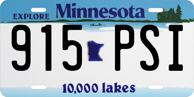 MN license plate 915PSI