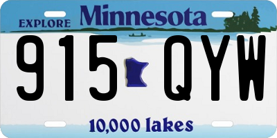 MN license plate 915QYW