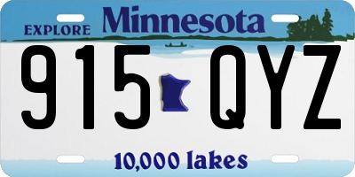 MN license plate 915QYZ
