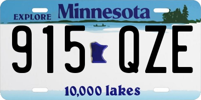 MN license plate 915QZE