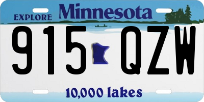 MN license plate 915QZW
