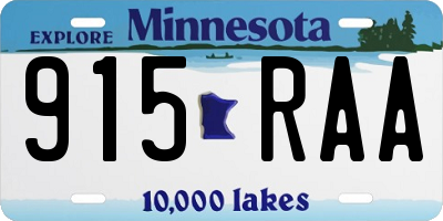 MN license plate 915RAA