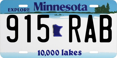MN license plate 915RAB