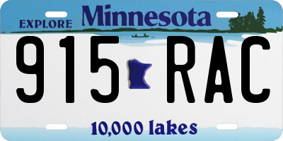 MN license plate 915RAC
