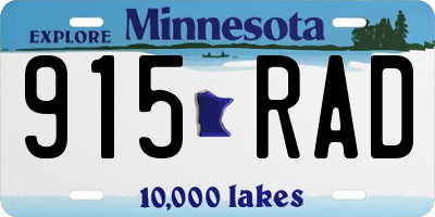 MN license plate 915RAD