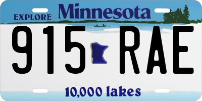 MN license plate 915RAE