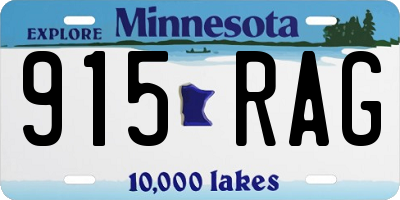 MN license plate 915RAG