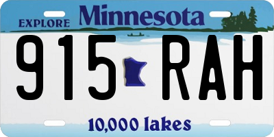 MN license plate 915RAH