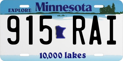 MN license plate 915RAI