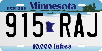 MN license plate 915RAJ