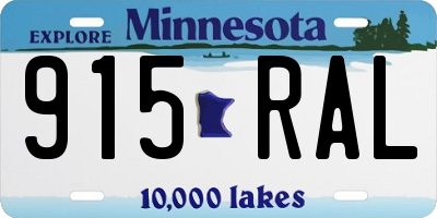 MN license plate 915RAL