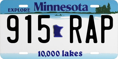 MN license plate 915RAP
