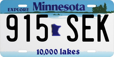 MN license plate 915SEK