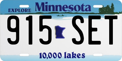 MN license plate 915SET