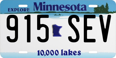 MN license plate 915SEV