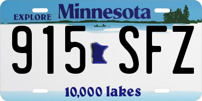 MN license plate 915SFZ