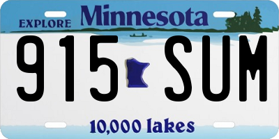 MN license plate 915SUM