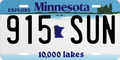 MN license plate 915SUN