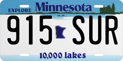MN license plate 915SUR