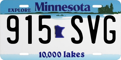 MN license plate 915SVG