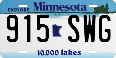 MN license plate 915SWG