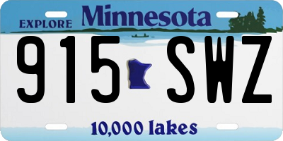 MN license plate 915SWZ