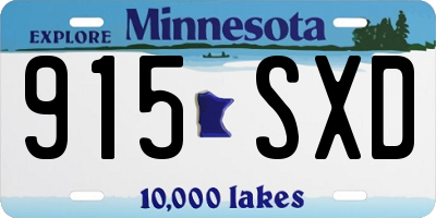 MN license plate 915SXD
