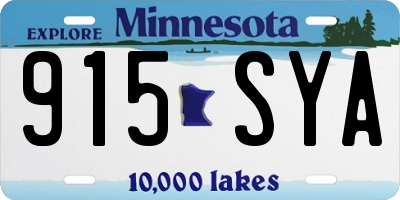 MN license plate 915SYA