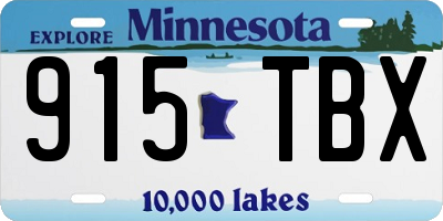 MN license plate 915TBX