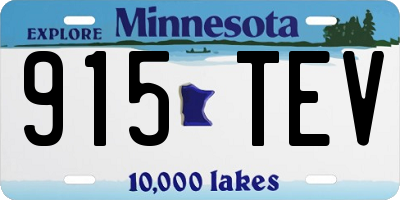 MN license plate 915TEV