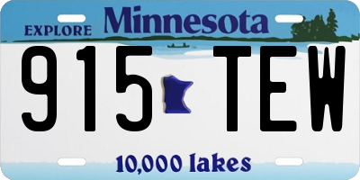 MN license plate 915TEW
