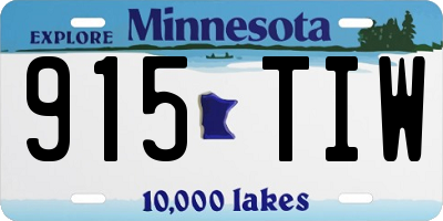 MN license plate 915TIW