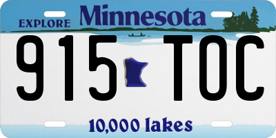 MN license plate 915TOC